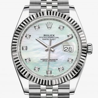 rolex Datejust Oyster 41 mm acciaio Oystersteel e oro bianco 126334